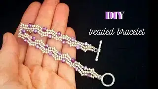 Beaded Bracelet DIY. Beading tutorial. Simple beading pattern