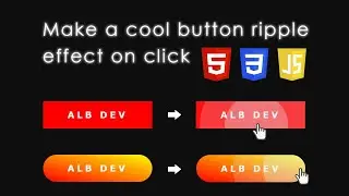 Make Cool Button Ripple Effect On Click | HTML, CSS & JavaScript Tutorial