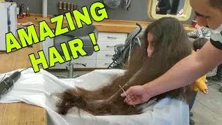 LITTLE GIRL WITH AMAZING LOTS OF HAIR! 😮😮 ASMR  / LONG TO SHORT HAIRCUT