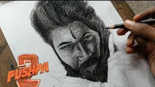 How to Shade Pushpa 2 drawing,🔥 Charcoal pencil drawing //  Part2//  The Deb's Art