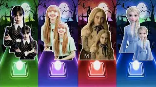 Wednesday Addams Jenna Ortega VS Lisa Money VS Megan DOLL M3gan VS Elsa Elza- Let in Go | Tiles Hop