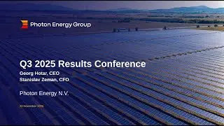 Photon Energy Group | Q3 2025 Results
