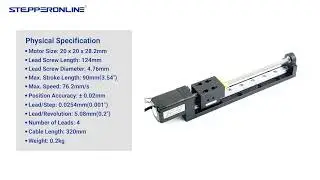 Nema 8 Stepper Lead Screw Linear Actuator 0.5A Stroke 90mm Lead 5.08mm(0.2