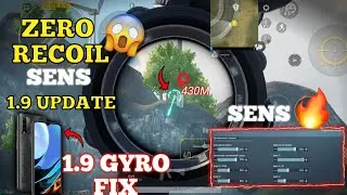 OMG!! 1.9 UPDATE ZERO RECOIL SENS🫀 | 1.9 UPDATE REDMI 9T GYRO FIXED🔥 | GYRO DELAY FIX