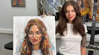 Portrait of a girl from life, the full process with comments