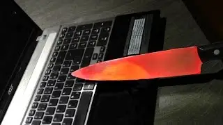 EXPERIMENT Glowing 1000 degree KNIFE VS LAPTOP