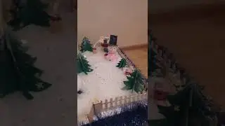 Новогодняя поделка в школу Деревня снеговиков из палочек от мороженого в школу, домик из палочек