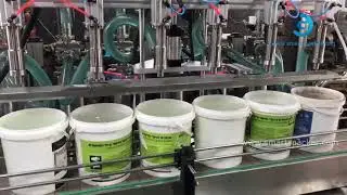 Automatic 20L 10L  bucket pail drum barrel honey jam liquid weighing filling machine with 6 filling