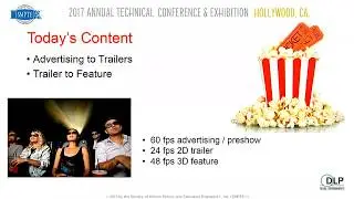 SMPTE 2017: Variable Frame Rate Display for Cinematic Presentations