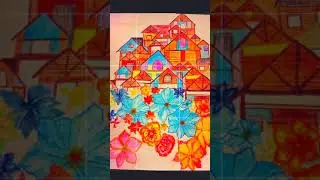 How to design by poster colour and colour pencil //A simple art// #Naymur #art//