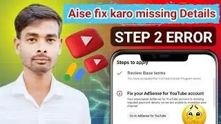 Your associated AdSense for YouTube account is missing required payment details, so we are unable