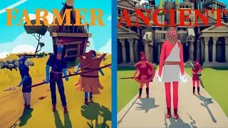 ANCIENT faction VS FARMER faction |  Totally Accurate Battle Simulator
