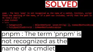 pnpm : The term 'pnpm' is not recognized as the name of a cmdlet, function, script file, or operable