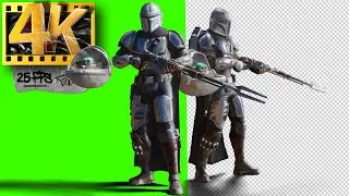 The Mandalorian and Baby Yoda | Star Wars Green Screen - Footage 4K