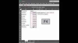 Percentof new fucntion in Excel
