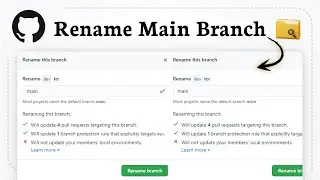 how to rename the default branch in GitHub (Update Branch)