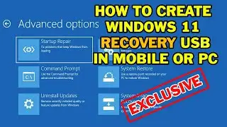 How to Create Windows Recovery USB on Mobile or PC | Free System Image Recovery Windows 10 & 11