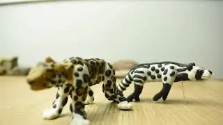 civet pair vs leopard | clay animal fight