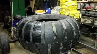 Painting tires with raw rubber