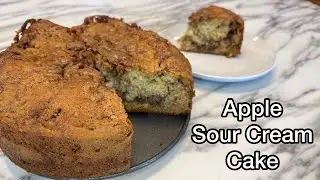 Apple Sour Cream Cake on a PELLET GRILL?!?