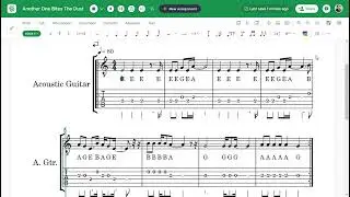 Another One Bites The Dust (Moving Score Guitar Tab Tutorial)