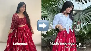 Creating an INDOWESTERN LOOK from a Lehenga for this Diwali 🪔 | #diwalog2023 Day 7