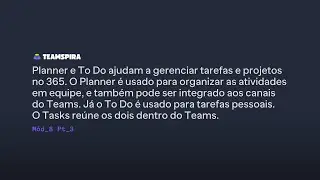 TEAMSPIRA - Gerenciando tarefas com o Planner, To Do e Tasks