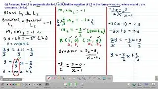 MATH: FORM2: EQUATIONS OF A STRAIGHT LINE: LESSON 4 (KCSE 2015 PP1 NO.21)