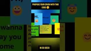 Propose your crush using html & css under 30 secs 🤩 Impress your gf 😉 #html #javascript #css