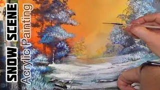 How to Paint a Snow scene Easy in Acrylics