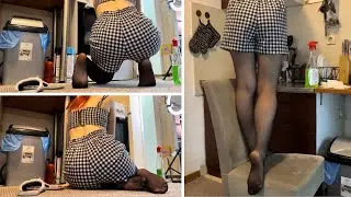 Cleaning Kitchen in Pantyhose ~ Ichigo Ema