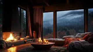Cozy Rain & Bonfire with smooth Piano 🔥🌧️ Relaxing  Ambience for Deep Sleep & Study and focus