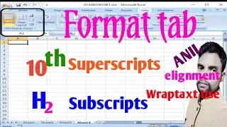 Microsoft Excel - Superscript and Subscript ! Superscript in ms excel Hindi Tutorial !!