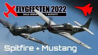 SPITFIRE Mk.IX + P-51D MUSTANG, COMBINED SHOW! ✈️ FLYGFESTEN 2022