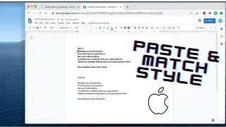 Paste Match Style Mac