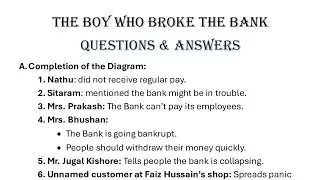 the boy who broke the bank class 8 questions and answers of gulmohar book chapter 6