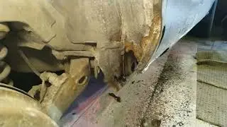 Замена (установка) порога на заклепки на Nissan Wingroad. Правый порог. Часть 1.