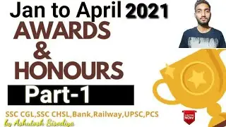 Recent Awards and Honours [Jan to April 2021] for UPSC,SSC and other exams