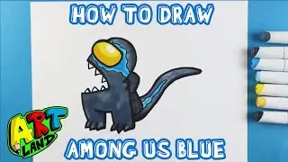 How to Draw AMONG US BLUE the RAPTOR!!!