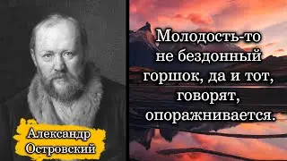 Александр Островский. Молодость-то не бездонный горшок, да и тот, говорят, опоражнивается.