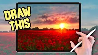 IPAD PAINTING MADE EASY - Poppy Field Landscape  Procreate tutorial
