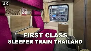 【4K】First class overnight train Bangkok to Chiang Mai, Thailand