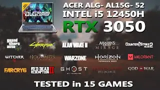 New ACER ALG - RTX 3050 6GB + i5 12450H Gaming Benchmark Test | Tested in 15 Games | RTX 3050 6GB |