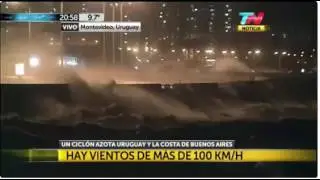 Ciclon extratropical en Montevideo Uruguay (26 de Julio 2016)