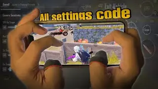 ALL SETTINGS CODE 😍 iphone 14 pro max  5 finger handcam | PUBG MOBILE