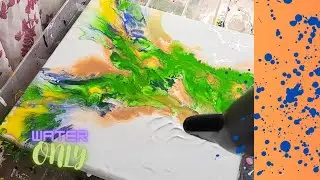 Paint With Me: Stunning and Colorful Pour with Gold Acrylic Fluid Art|# 5