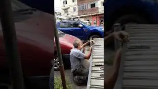 troca da fita de porta de aço