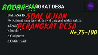 SOAL UJIAN PERANGKAT DESA TENTANG BAHASA INDONESIA No.75-100 | DIJAMIN KELUAR