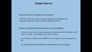 Sobre Estágio Nível Técnico/médio