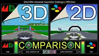 Kawasaki Superbike Challenge (Sega Genesis vs SNES) Side by Side Comparison | VCDECIDE